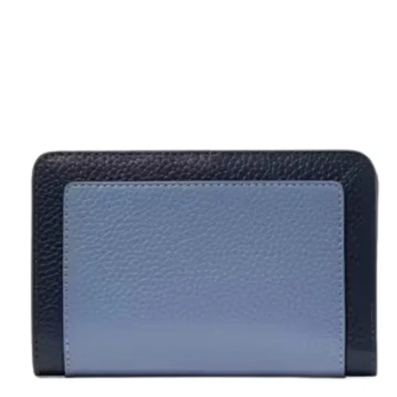 KATE SPADE Lena Colorblock Medium Compact Bifold Wallet Parisian Navy Multi KI83 - Picture 2 of 9